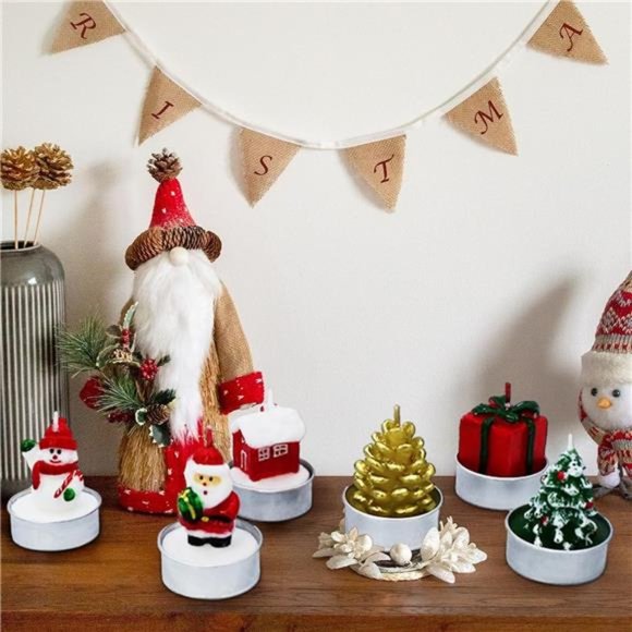 Set of 6 Christmas Candles Gift | Tealights Candles |  Christmas Decorations - Picture 7 of 9